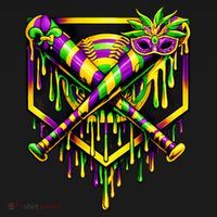 Mardi Gras Ice Cream Drip Baseball Pajama Set thumb 2