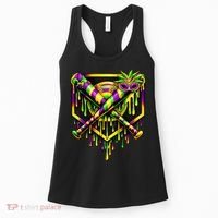 Mardi Gras Ice Cream Drip Baseball Women's Tank Top thumb 0