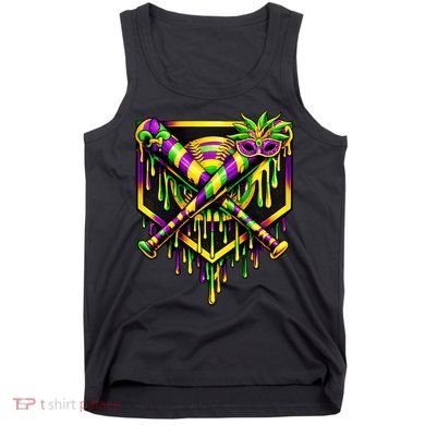 Mardi Gras Ice Cream Drip Baseball Tank Top