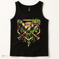 Mardi Gras Ice Cream Drip Baseball Tank Top thumb 2