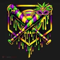 Mardi Gras Ice Cream Drip Baseball Tank Top thumb 6