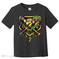 Mardi Gras Ice Cream Drip Baseball Toddler T-Shirt thumb 0