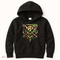 Mardi Gras Ice Cream Drip Baseball Kids Hoodie thumb 0
