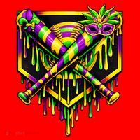 Mardi Gras Ice Cream Drip Baseball Santa Hat thumb 1