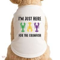 Mardi Gras Im Just Here For The Crawfish Doggie Tank thumb 0