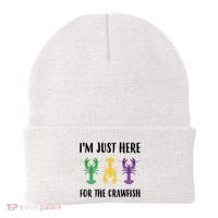 Mardi Gras Im Just Here For The Crawfish Beanie thumb 0