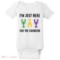 Mardi Gras Im Just Here For The Crawfish Baby Bodysuit thumb 0