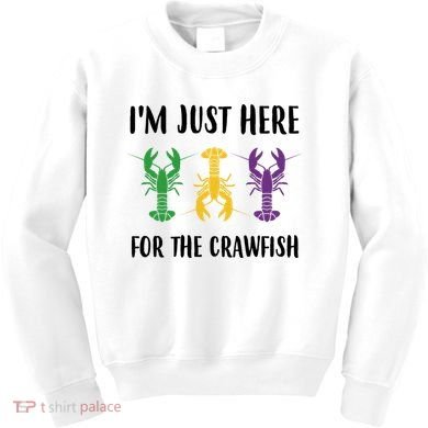 Mardi Gras Im Just Here For The Crawfish Kids Sweatshirt