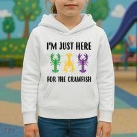 Mardi Gras Im Just Here For The Crawfish Kids Hoodie thumb 3