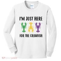 Mardi Gras Im Just Here For The Crawfish Kids Long Sleeve Shirt thumb 0