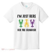 Mardi Gras Im Just Here For The Crawfish Kids T-Shirt thumb 0