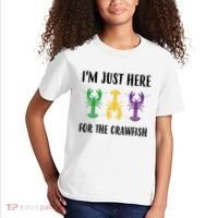 Mardi Gras Im Just Here For The Crawfish Kids T-Shirt thumb 2