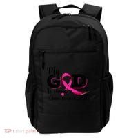 My God Is Stronger Than Funny Ribbon Pink Breast Cancer Backpack thumb 0
