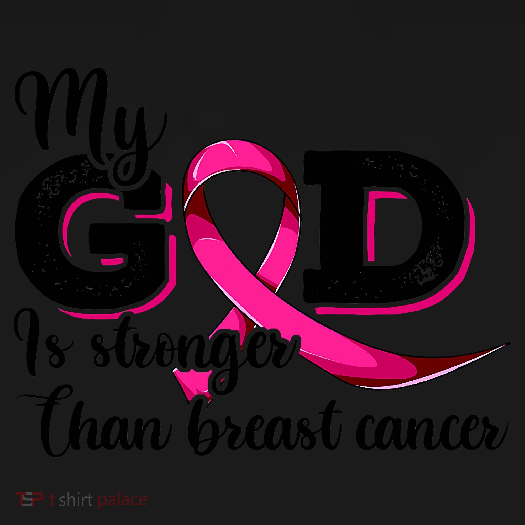 My God Is Stronger Than Funny Ribbon Pink Breast Cancer Women's Tank Top