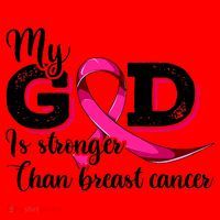 My God Is Stronger Than Funny Ribbon Pink Breast Cancer Santa Hat thumb 1