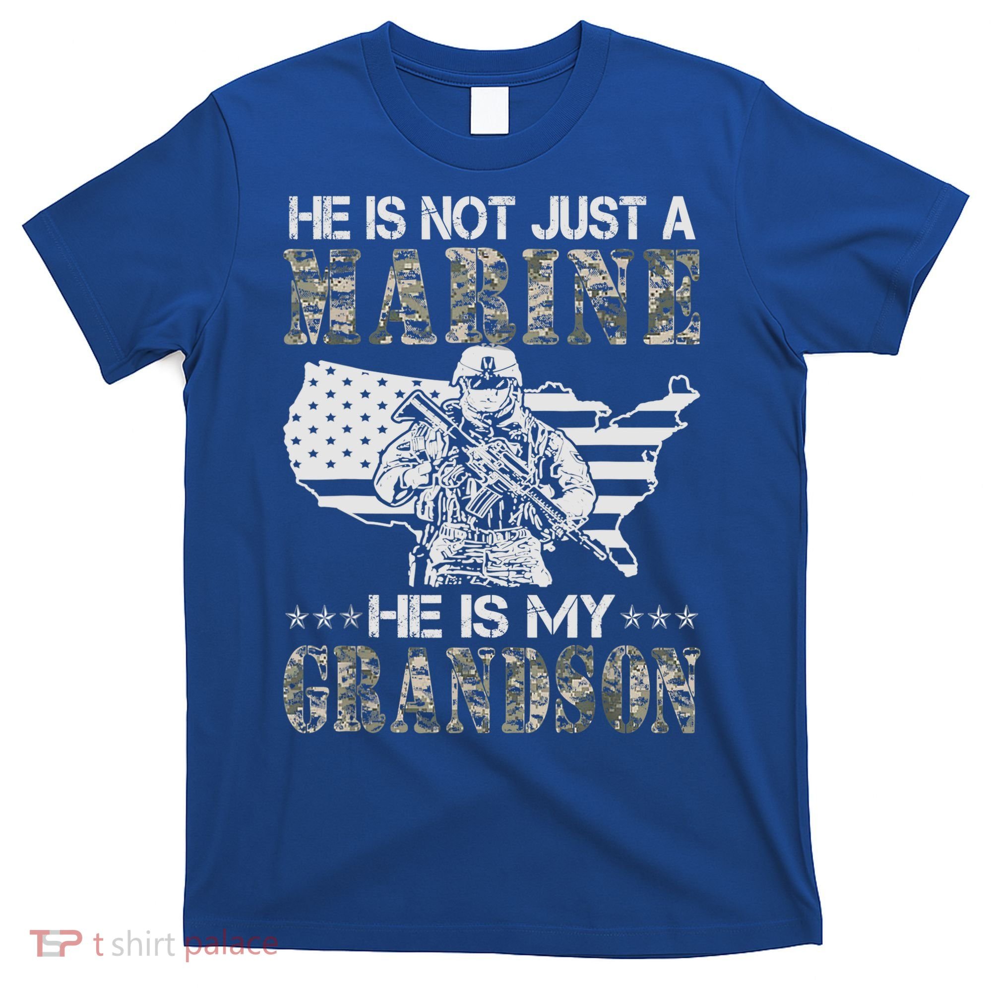 My Grandson Is A Marine Proud Gift Grandma Proud Grandpa Gift T-Shirt