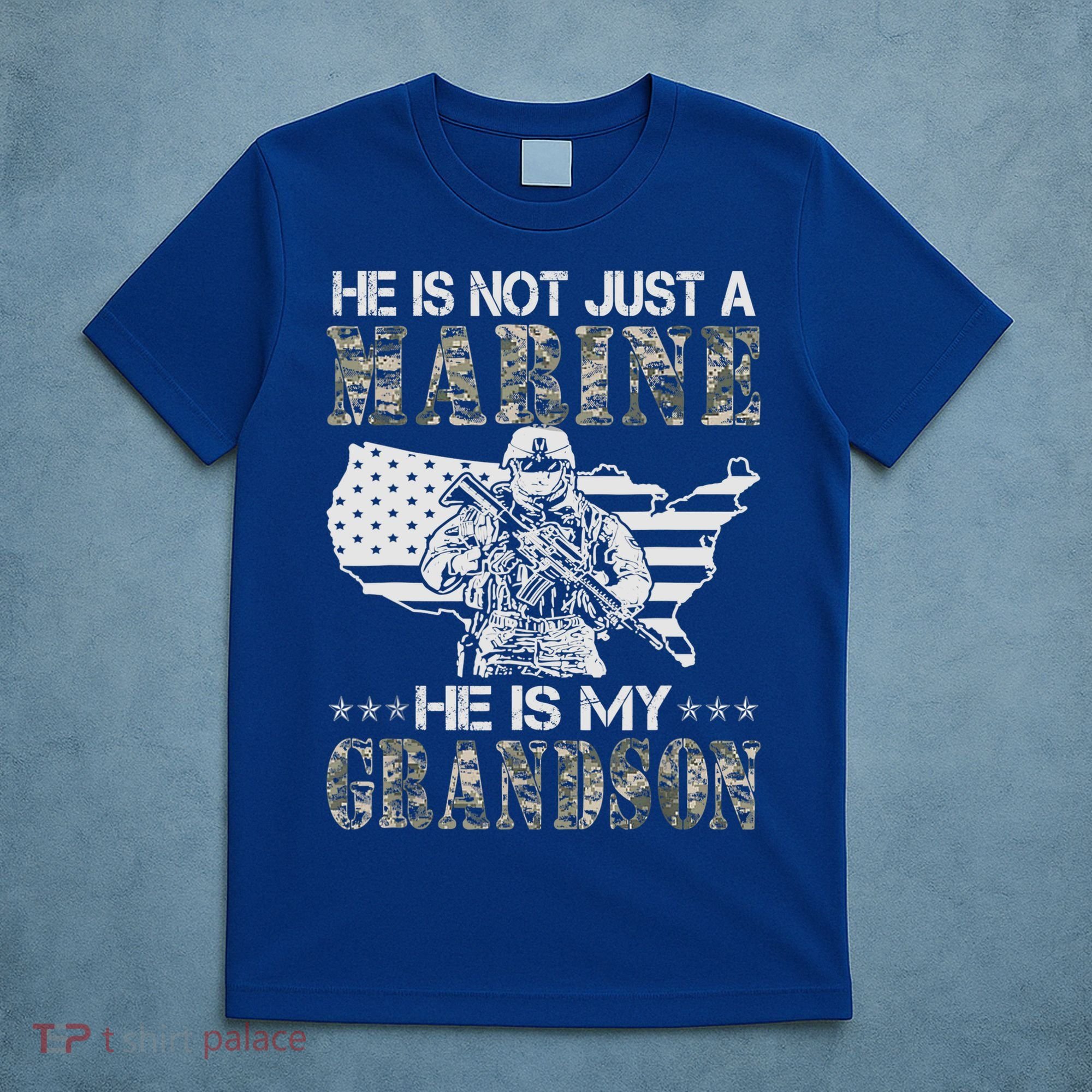 My Grandson Is A Marine Proud Gift Grandma Proud Grandpa Gift T-Shirt