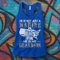My Grandson Is A Marine Proud Gift Grandma Proud Grandpa Gift Women's Tank Top thumb 3