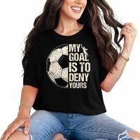 My Goal Is To Deny Yours Soccer Goalie Distressed Goalkeeper Comfort Colors T-Shirt thumb 0