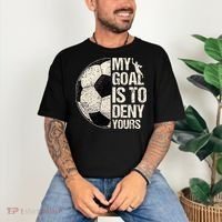 My Goal Is To Deny Yours Soccer Goalie Distressed Goalkeeper Comfort Colors T-Shirt thumb 3
