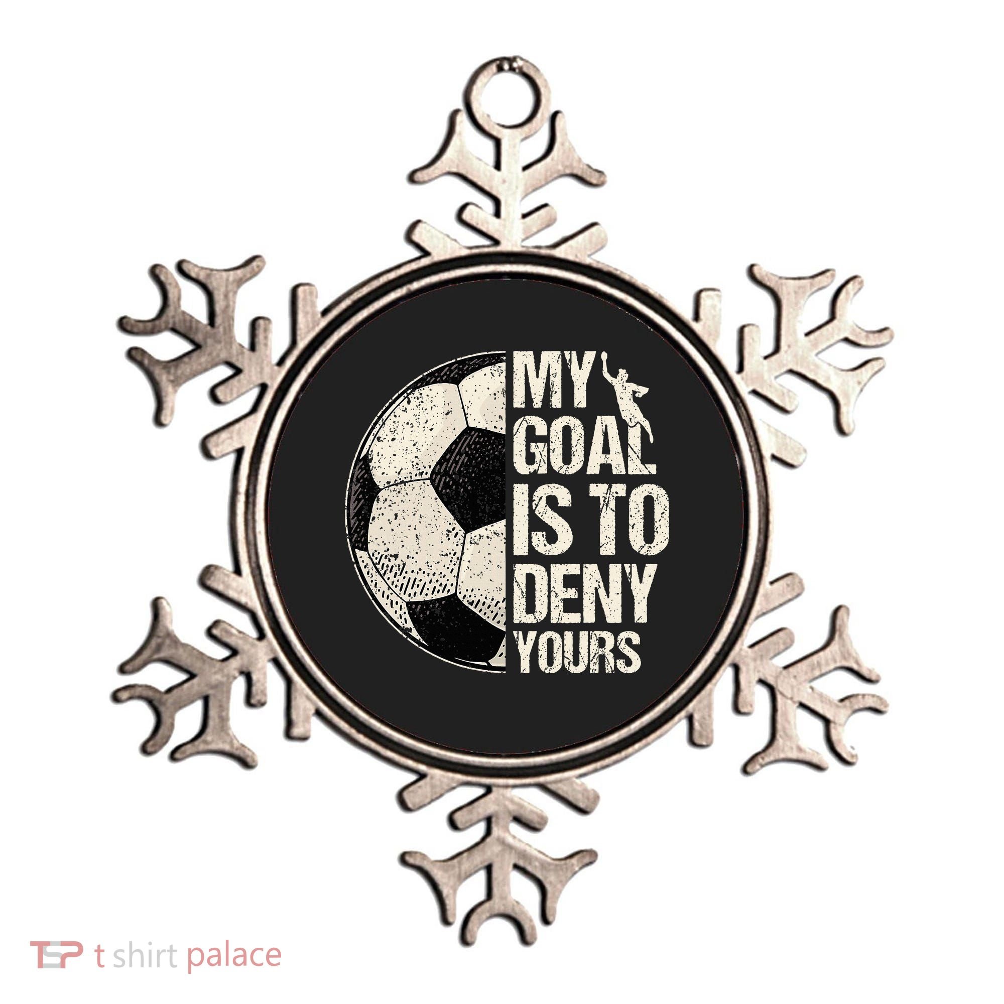 My Goal Is To Deny Yours Soccer Goalie Distressed Goalkeeper Ornament