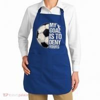 My Goal Is To Deny Yours Soccer Goalie Distressed Goalkeeper Apron thumb 2