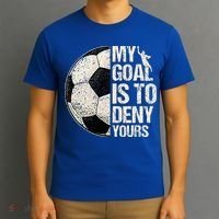 My Goal Is To Deny Yours Soccer Goalie Distressed Goalkeeper T-Shirt thumb 3