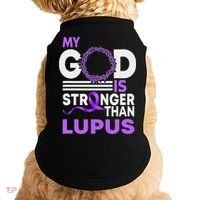 My God Is Stronger Than Lupus Awareness Ribbon Doggie Tank thumb 0