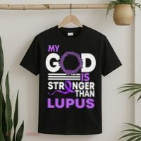 My God Is Stronger Than Lupus Awareness Ribbon T-Shirt thumb 2