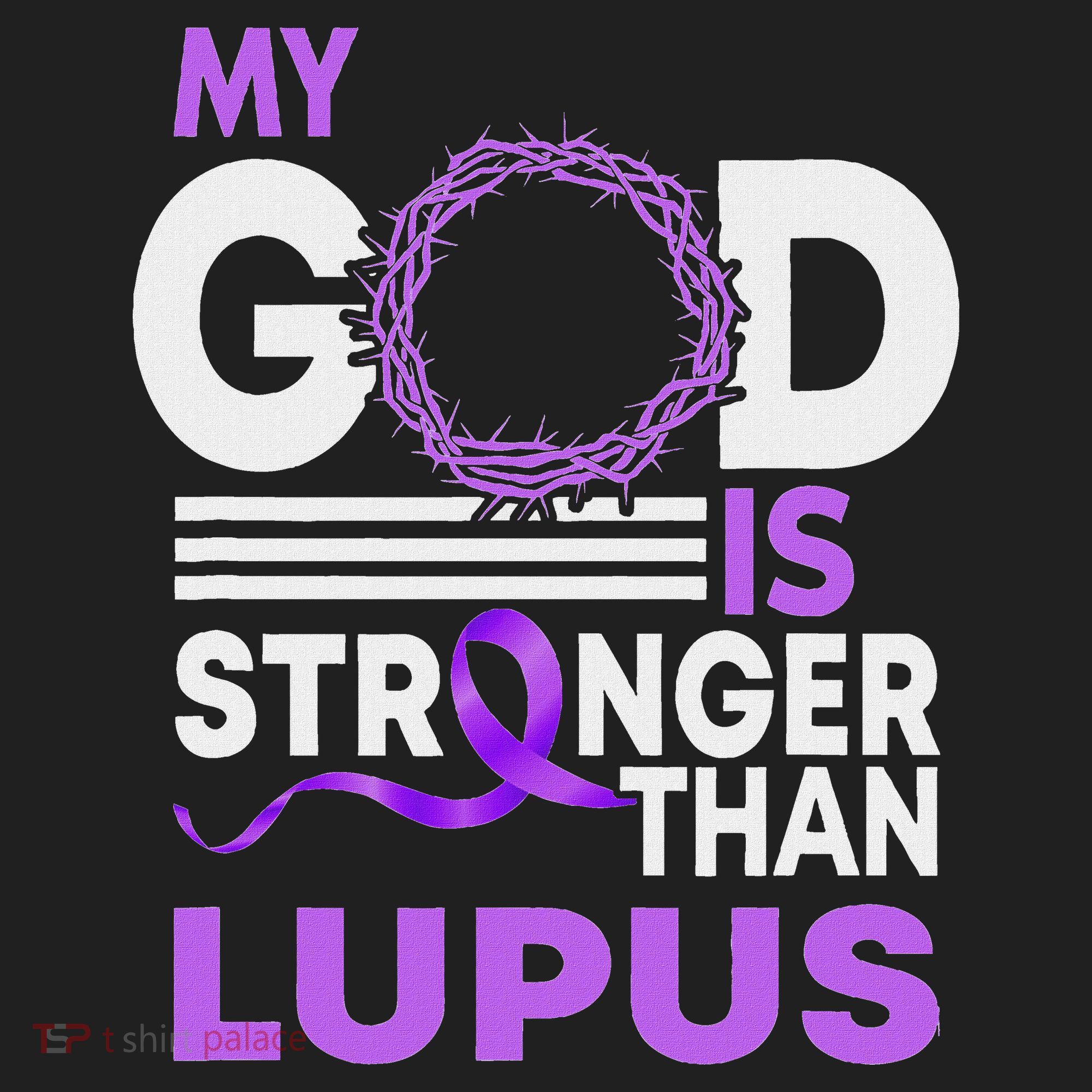 My God Is Stronger Than Lupus Awareness Ribbon Beanie