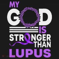 My God Is Stronger Than Lupus Awareness Ribbon Coaster thumb 2