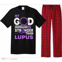 My God Is Stronger Than Lupus Awareness Ribbon Pajama Set thumb 0