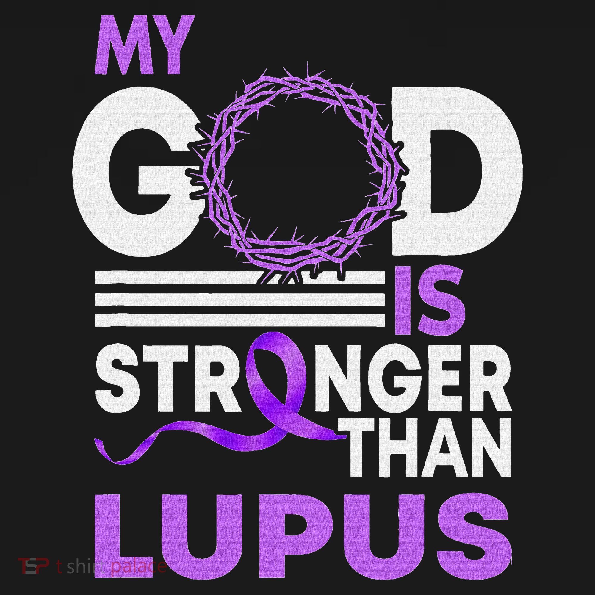My God Is Stronger Than Lupus Awareness Ribbon Women's Hoodie