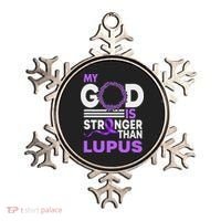 My God Is Stronger Than Lupus Awareness Ribbon Ornament thumb 0
