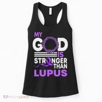 My God Is Stronger Than Lupus Awareness Ribbon Women's Tank Top thumb 0