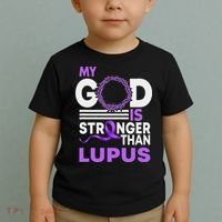 My God Is Stronger Than Lupus Awareness Ribbon Toddler T-Shirt thumb 2