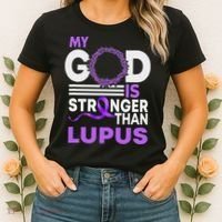 My God Is Stronger Than Lupus Awareness Ribbon Women's T-Shirt thumb 2
