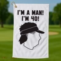 Mike Gundy IM A Man! IM 40! Golf Towel thumb 1