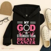 My God Is Stronger Than Breast Cancer Hoodie thumb 4