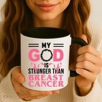 My God Is Stronger Than Breast Cancer Coffee Mug thumb 3