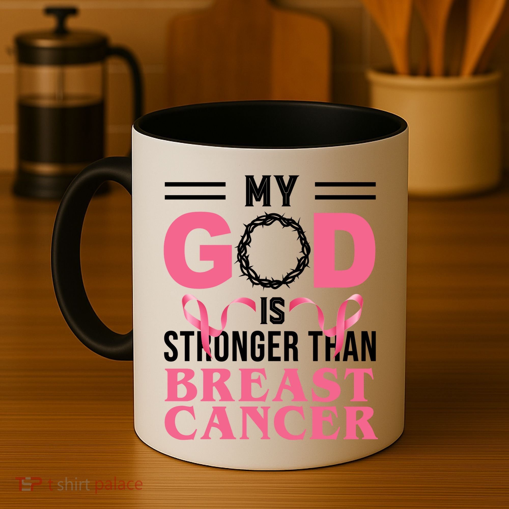 My God Is Stronger Than Breast Cancer Coffee Mug