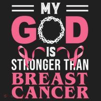 My God Is Stronger Than Breast Cancer Beanie thumb 2
