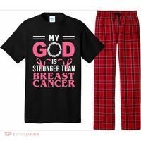 My God Is Stronger Than Breast Cancer Pajama Set thumb 0