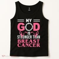 My God Is Stronger Than Breast Cancer Tank Top thumb 2