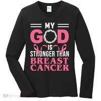 My God Is Stronger Than Breast Cancer Women's Long Sleeve Shirt thumb 0