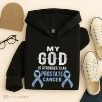 My God Is Stronger Than Prostate Cancer Survivor Christian Hoodie thumb 4