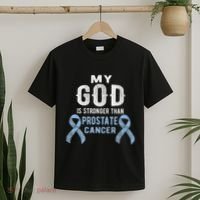 My God Is Stronger Than Prostate Cancer Survivor Christian T-Shirt thumb 2