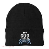 My God Is Stronger Than Prostate Cancer Survivor Christian Beanie thumb 0