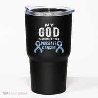 My God Is Stronger Than Prostate Cancer Survivor Christian Tumbler thumb 0