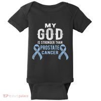 My God Is Stronger Than Prostate Cancer Survivor Christian Baby Bodysuit thumb 0